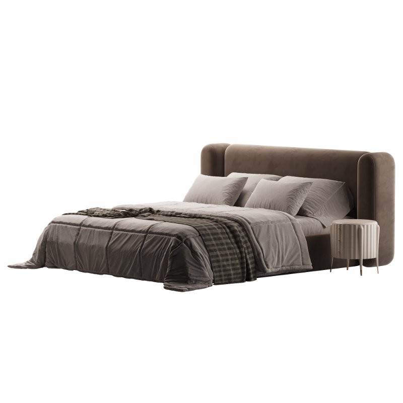 Vienna Tan Boucle Queen Bed Image 4