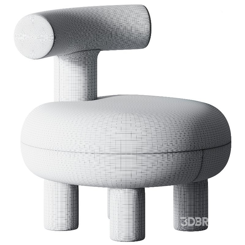Armless Wool Chair Image 4