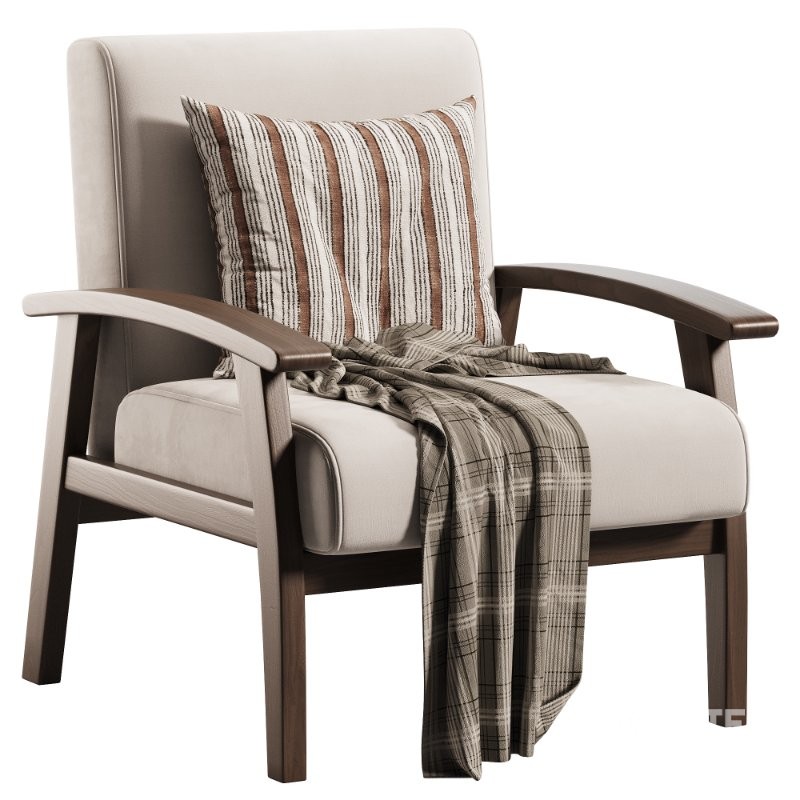 Modern Simple Style Solid Color Arm Chair Image 1