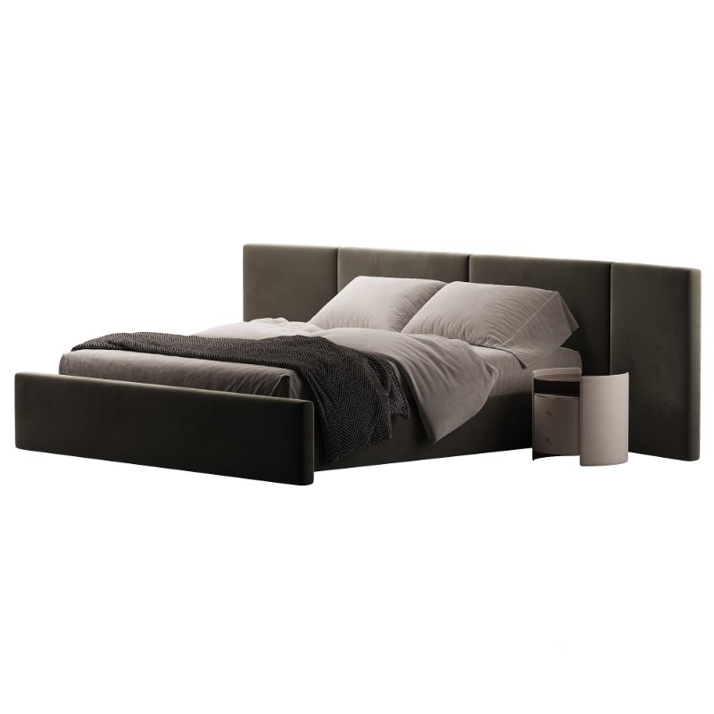 Apogee Bed Camel Velvet Image 4