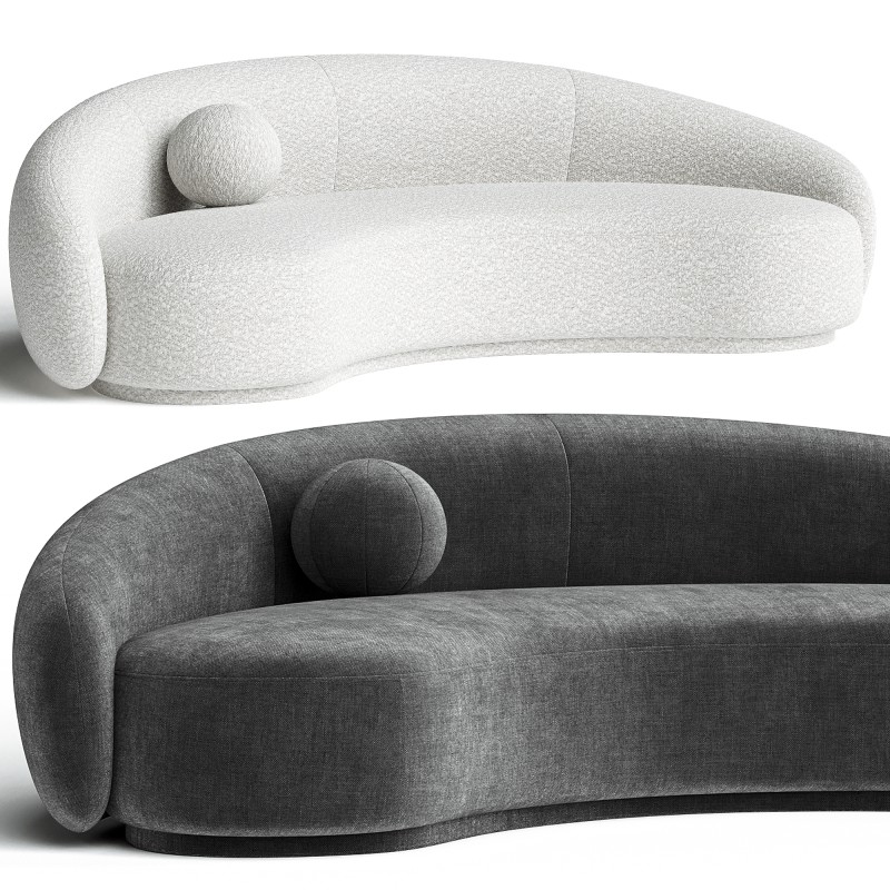 Boucle_Curved_Sofa Image 1