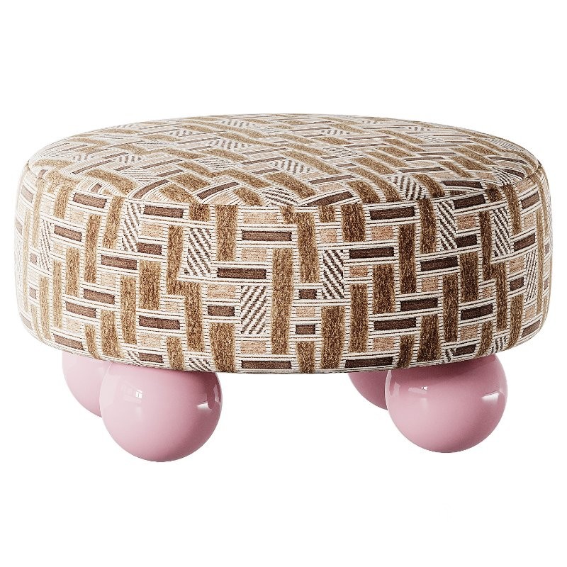 A small ottoman on pink legs Image 4