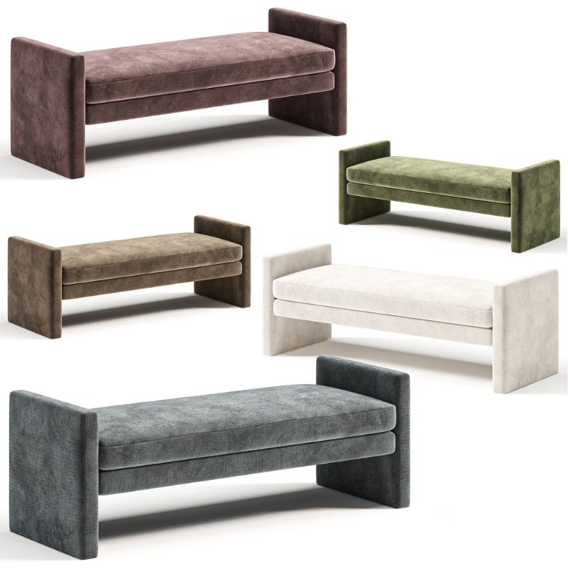 51.2 W Polyester Upholstered Bench Image 4