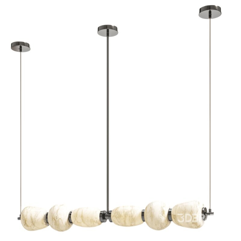 Alabaster Pebble Linear Chandelier Image 5