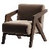 Simple Solid Color Arm Chair with Cushion Back and Light Gray - Thumbnail 5