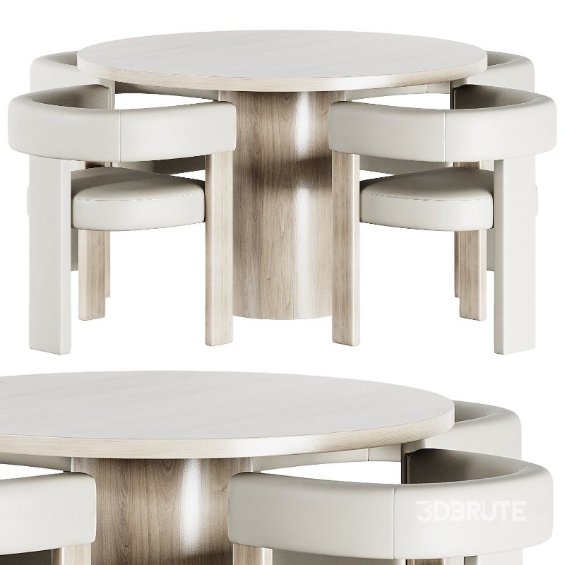 William dining chair and Round Dining Table Image 1