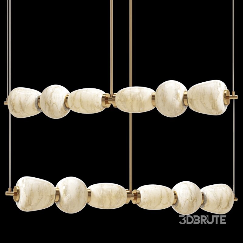 Alabaster Pebble Linear Chandelier Image 7