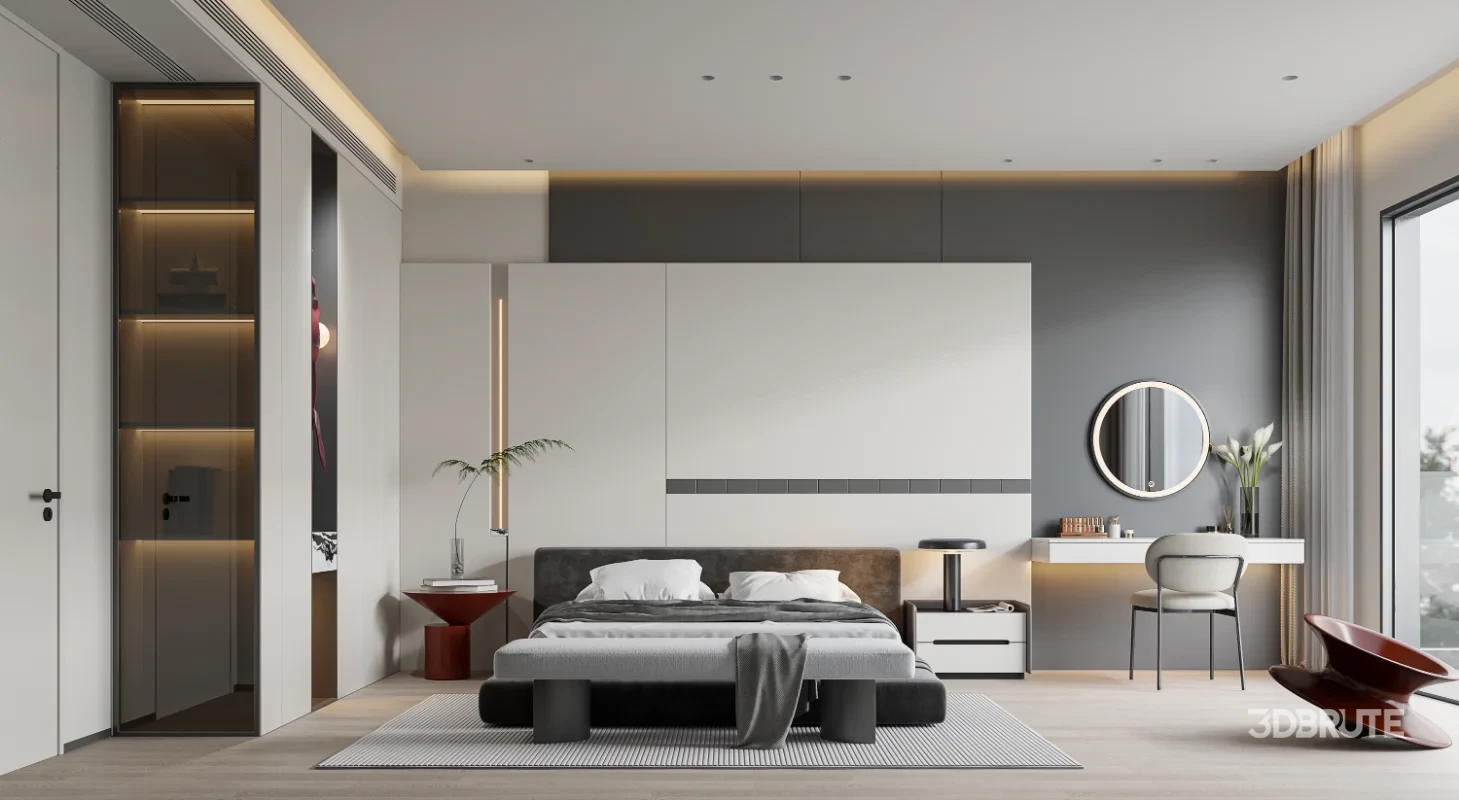 Modern bedroom and bathroom Image 3