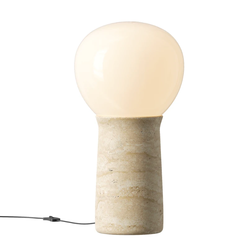 CB2 Fin Travertine Table Lamp Image 2