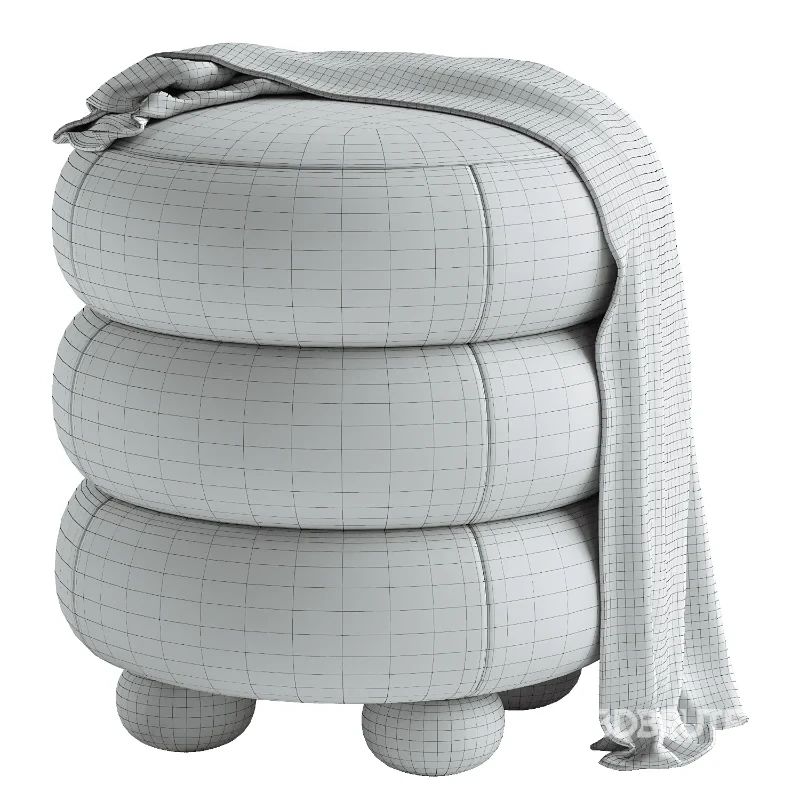 Stefanie Taupe Velvet Ottoman Image 2