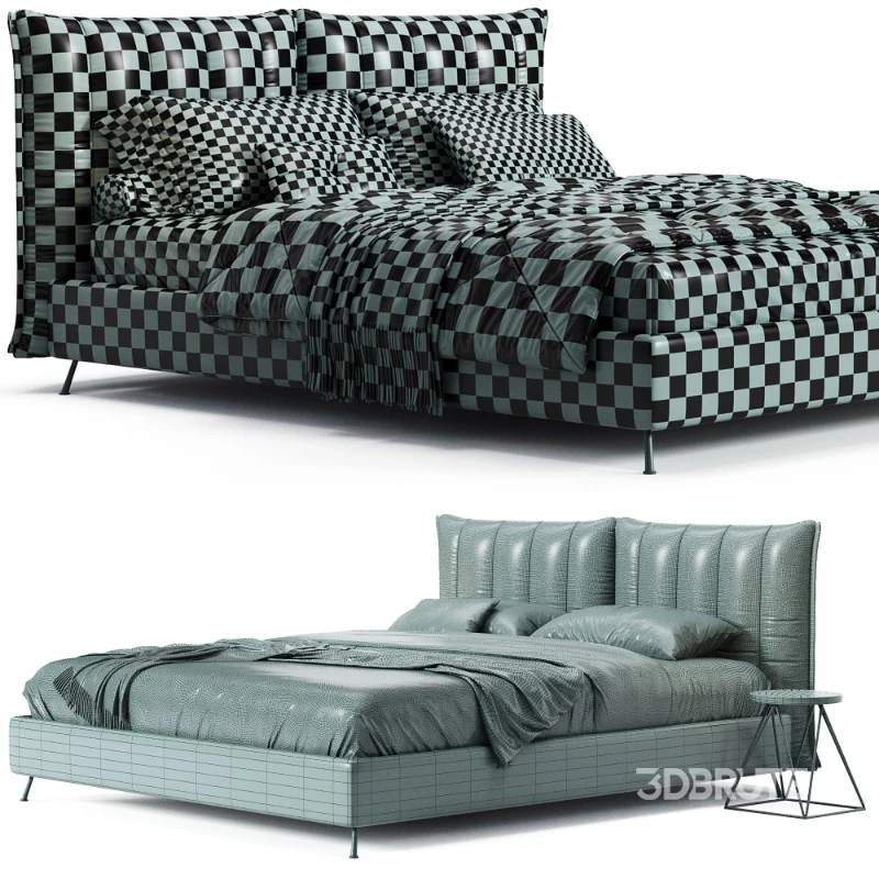 Ally Cotton Linen Adjustable Headboard Modern Bed Image 6