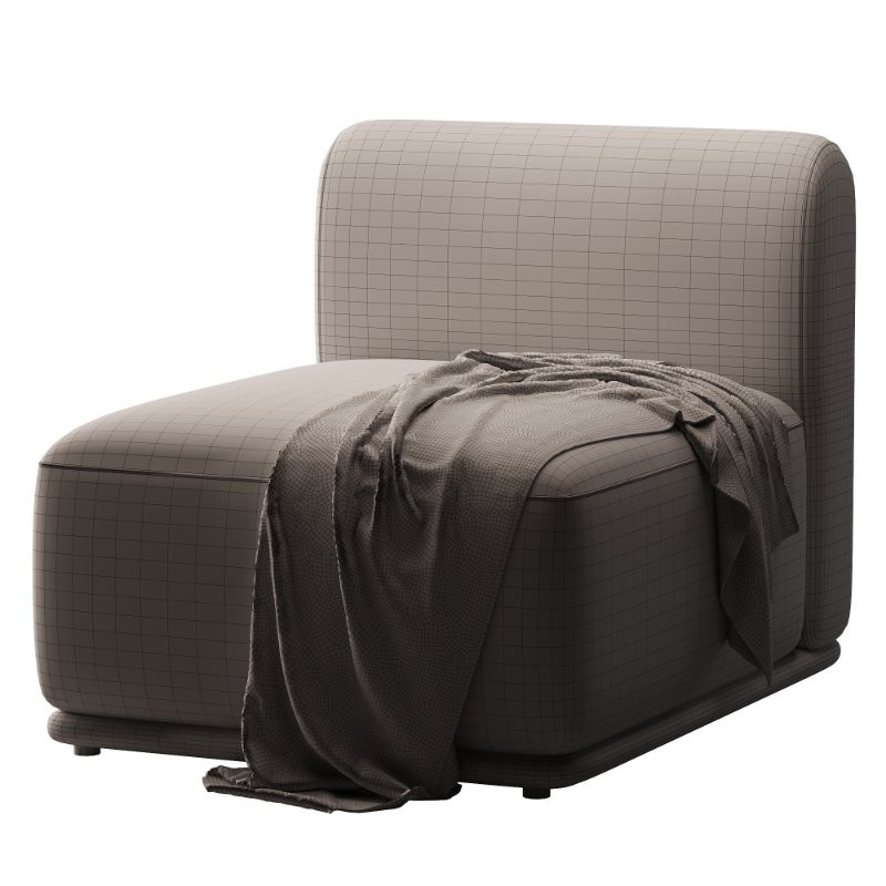 Sylvie Cream Boucle Armless Chair Image 1