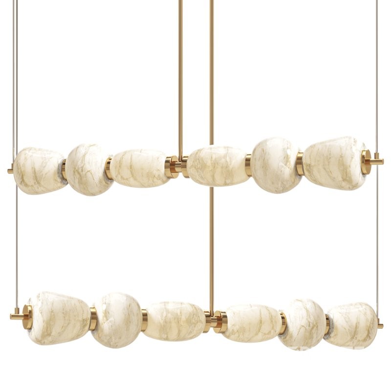Alabaster Pebble Linear Chandelier Image 8