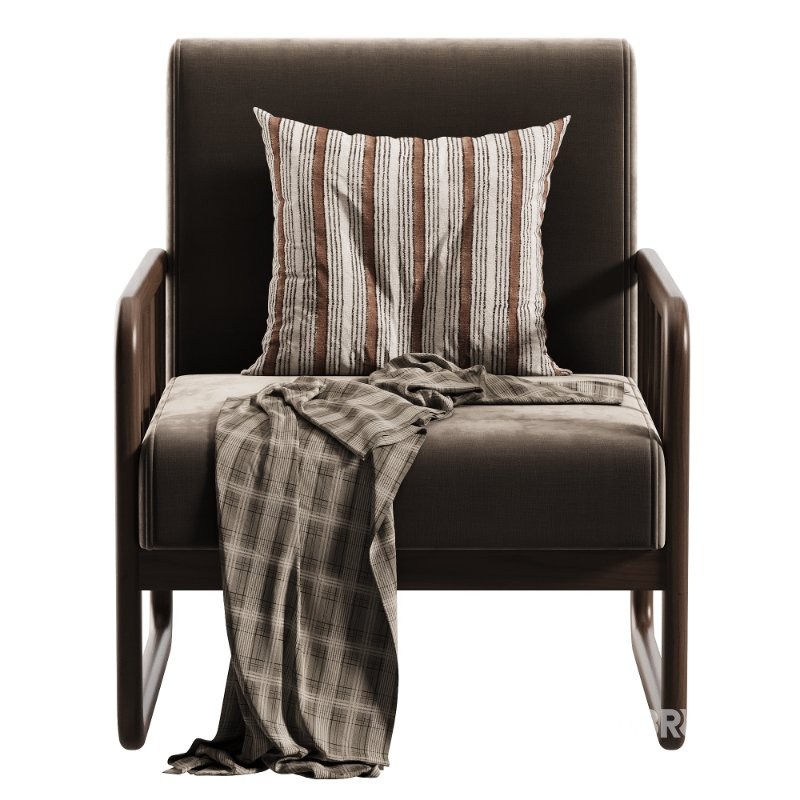 Simple Solid Color Arm Chair Image 2