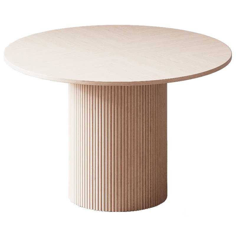 Modern Grand Swivel Dining Chairs and Magnus Round Wood Dining Table Image 4