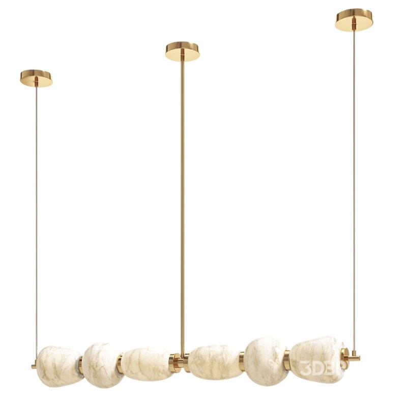 Alabaster Pebble Linear Chandelier Image 6