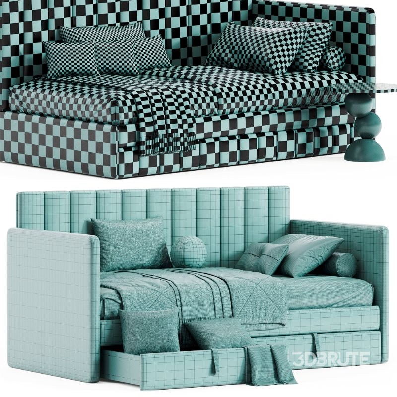 Children’s soft bed-sofa Grinch Image 3