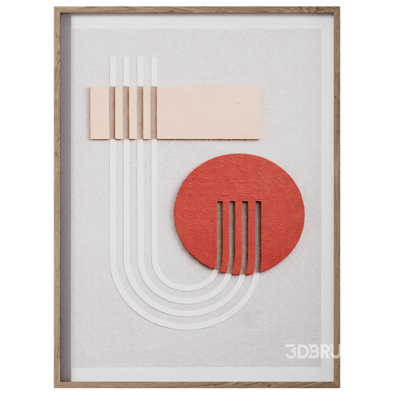 Painting Abstract Red Circle Image 1