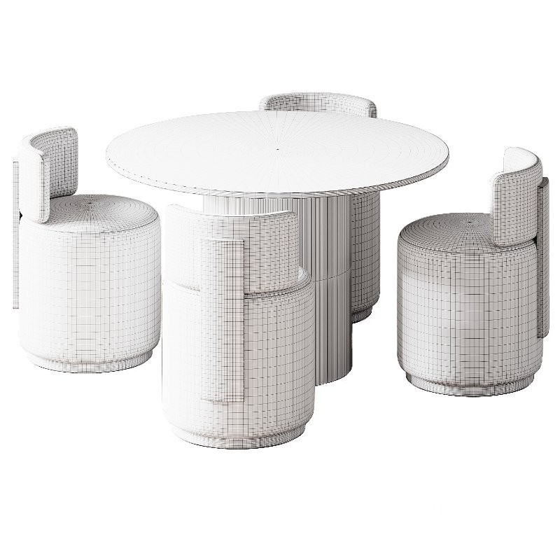 Modern Grand Swivel Dining Chairs and Magnus Round Wood Dining Table Image 3