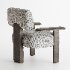 contemporary armchair with wooden legs - Thumbnail 2