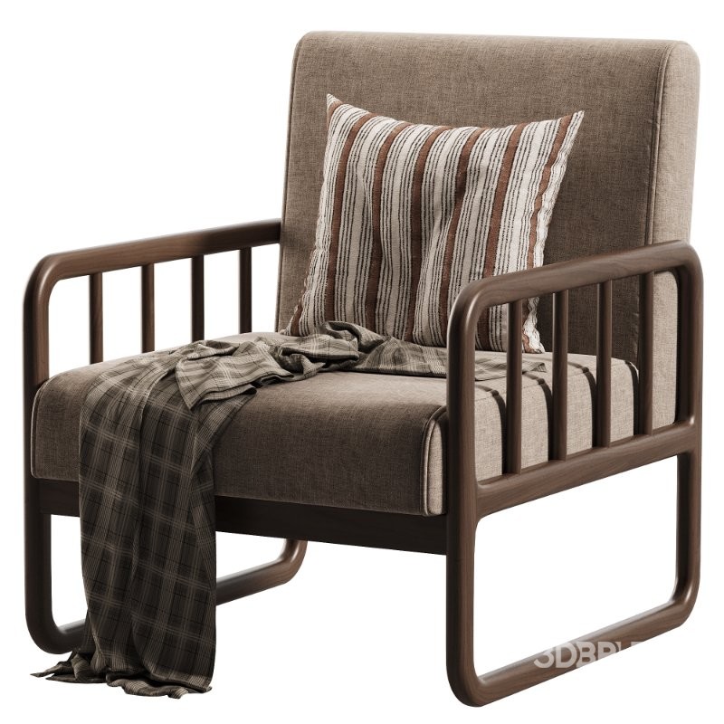 Simple Solid Color Arm Chair Image 3