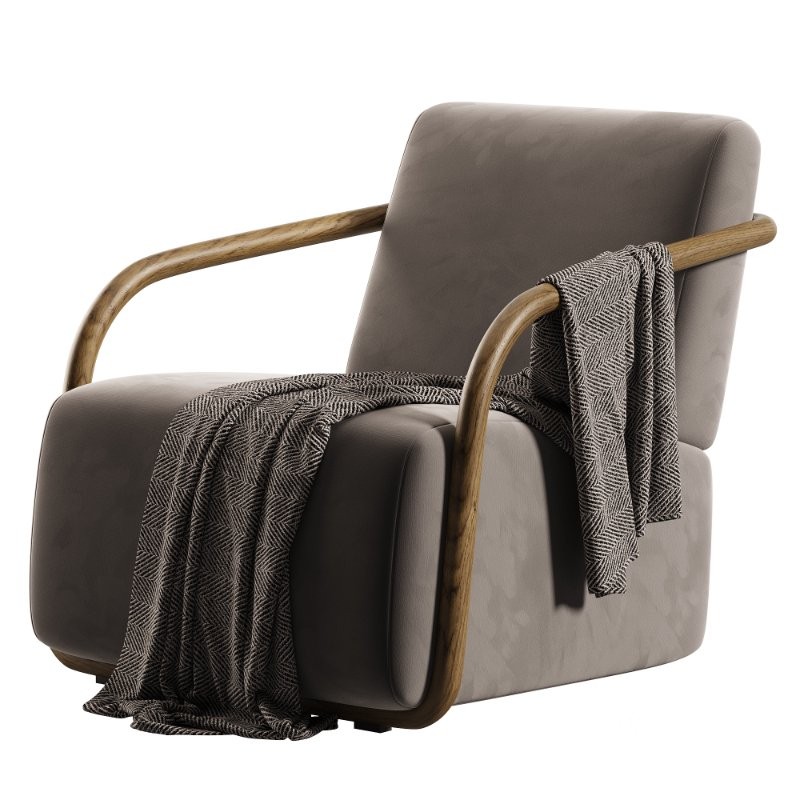 Modish Wood Armchair Image 6