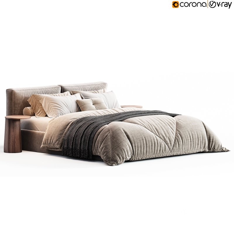 Foster Bed 180 Velvet Smoke By Image 3