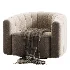 Fitz Channeled Green Velvet Swivel Chair - Thumbnail 4