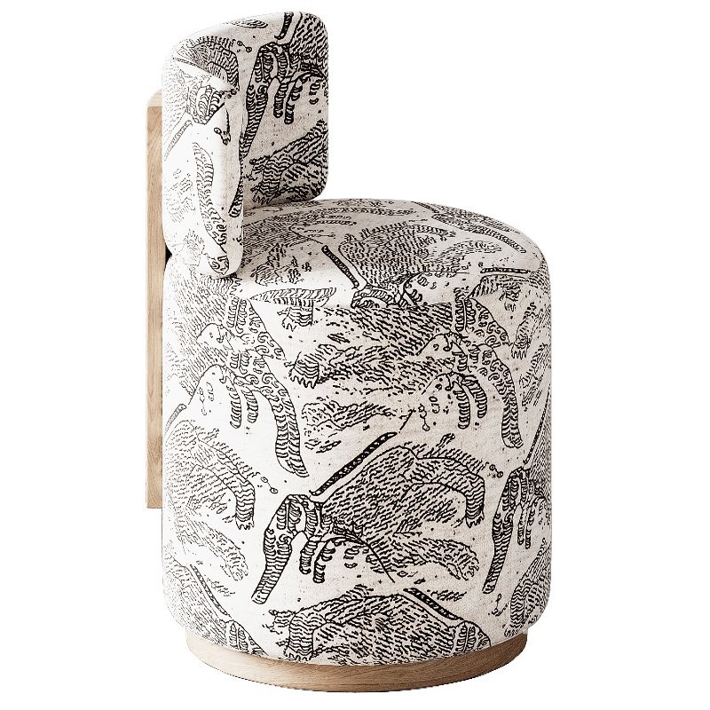 Modern Grand Swivel Dining Chairs and Magnus Round Wood Dining Table Image 2