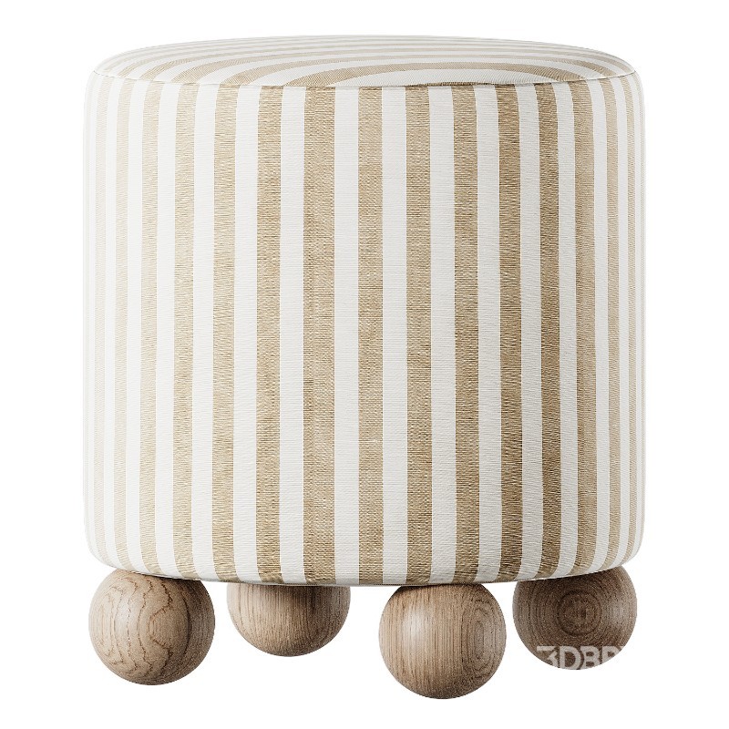 avito Striped pouf with round legs Image 2