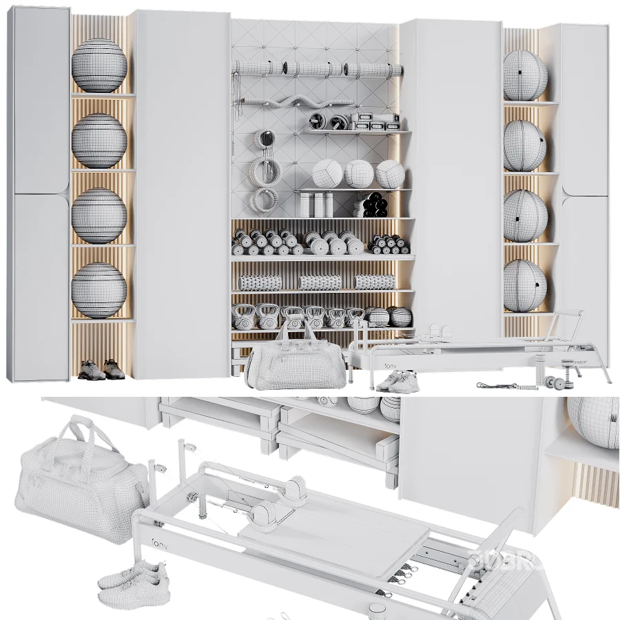 Home Gym Wall Rack with Equipment 07 Image 4