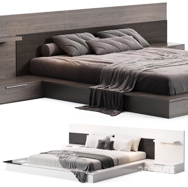 Lacquered Elegant Quality High_End Platform Bed Image 6