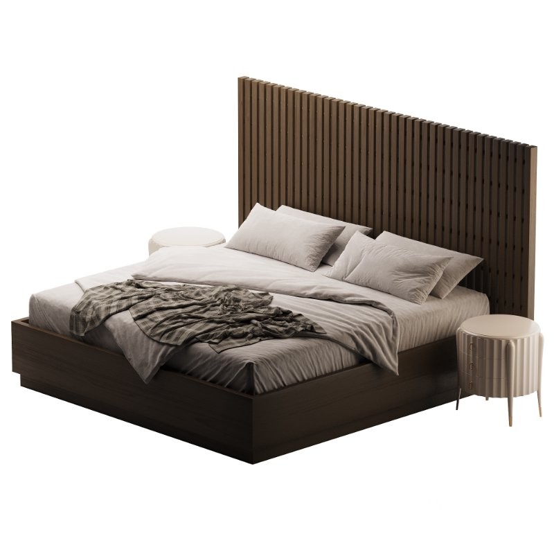 Batten White Oak King Plinth Base Bed Image 4