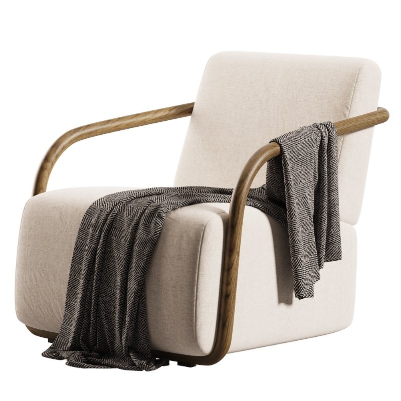 Modish Wood Armchair Image 3