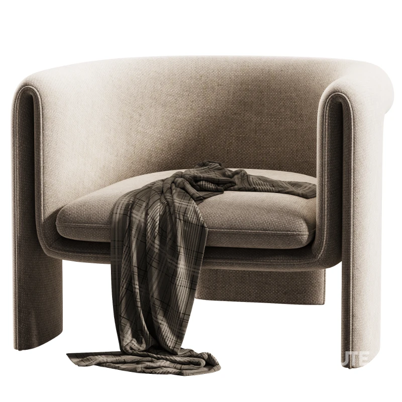 Art Deco Memory Foam Barrel Chair Image 4