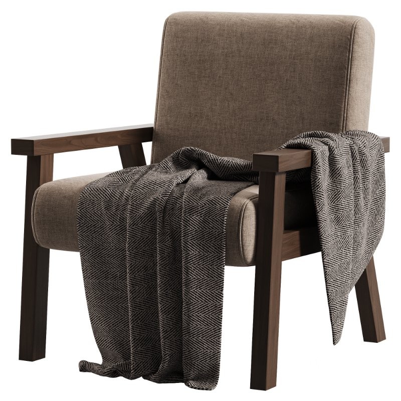 Simple Solid Color Armchair Image 3