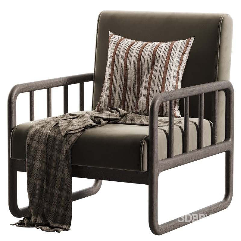 Simple Solid Color Arm Chair Image 5