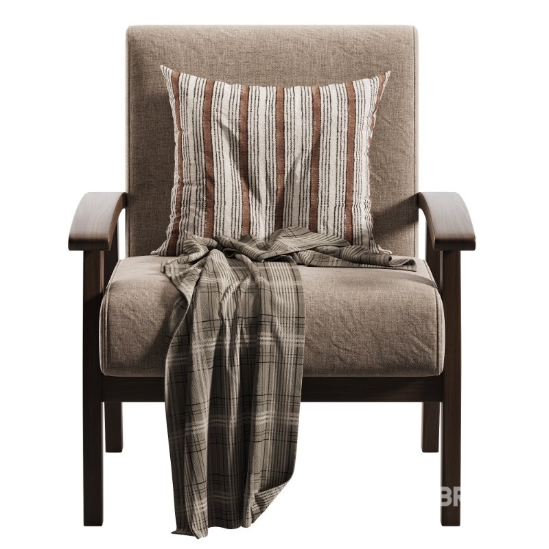 Modern Simple Style Solid Color Arm Chair Image 2