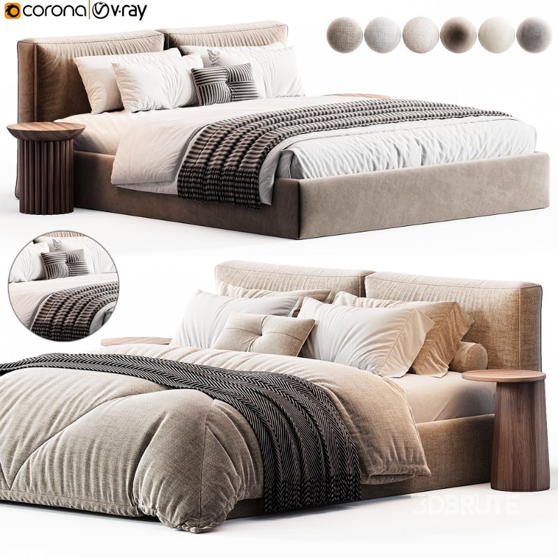 Foster Bed 180 Velvet Smoke By Image 2