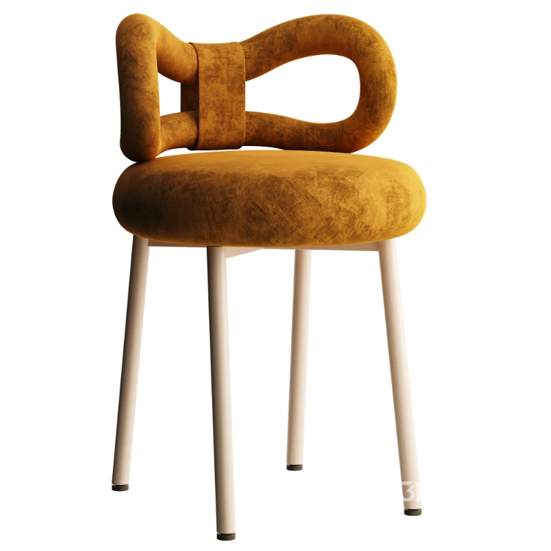 Claire White Boucle Chair Image 2