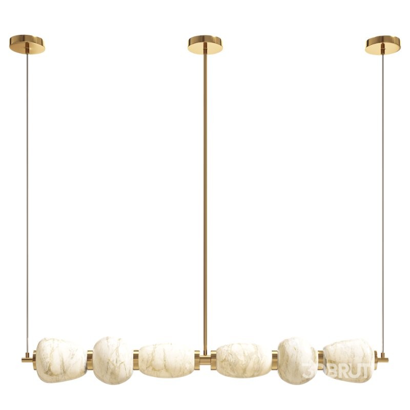 Alabaster Pebble Linear Chandelier Image 1