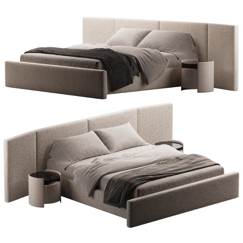 Apogee Bed Camel Velvet Image 2