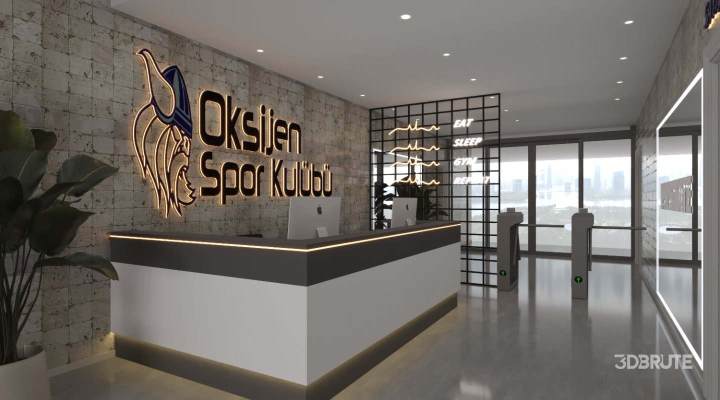 Modern Gym Reception / Lobby Design Image 1