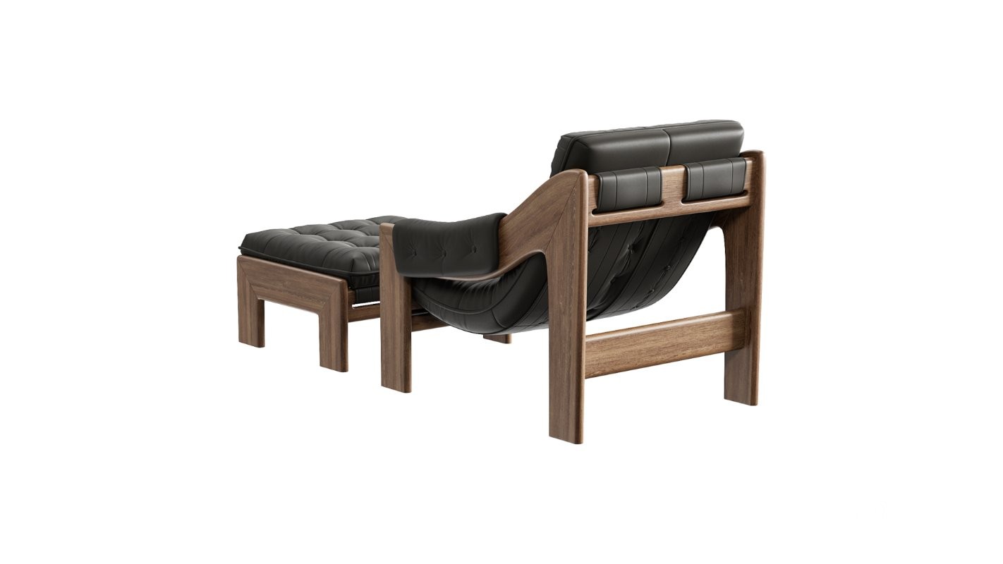 Four Hands Halston Chair with Ottoman Image 1