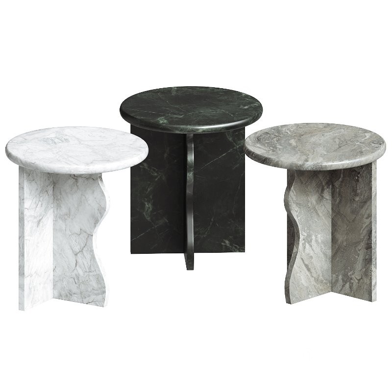 Ana Wave Side Table Limestone Image 1