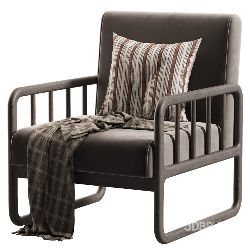 Simple Solid Color Arm Chair Image 4