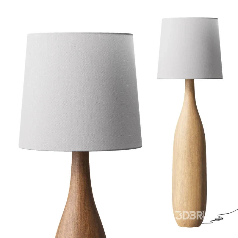 Japanese Style Solid Wood Floor Lamp Image 3