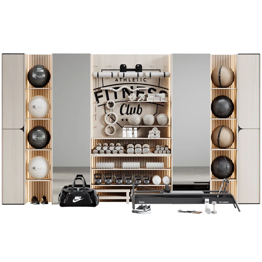 Home Gym Wall Rack with Equipment 07 Image 3