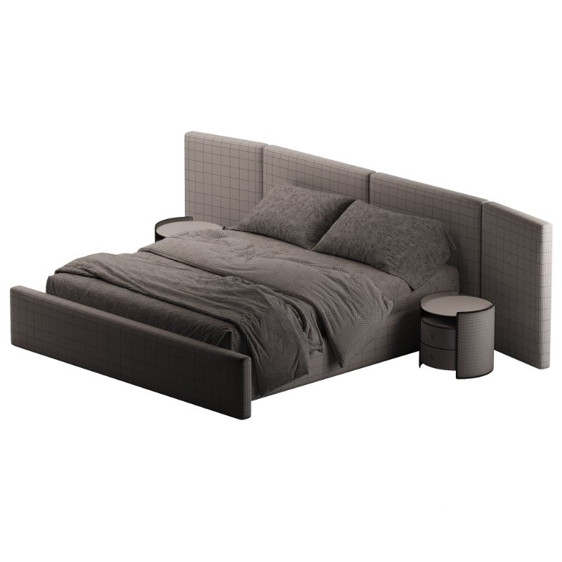 Apogee Bed Camel Velvet Image 5