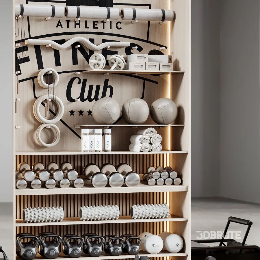 Home Gym Wall Rack with Equipment 07 Image 6